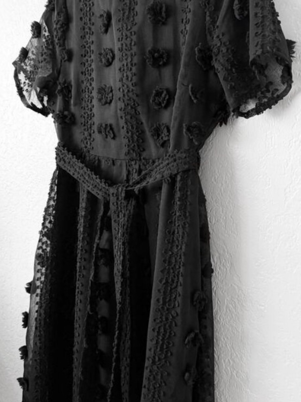 Baltic Born Darbi Floral Dot Midi Dress Black Small Sheer Romantic Cottagecore - Picture 5 of 15